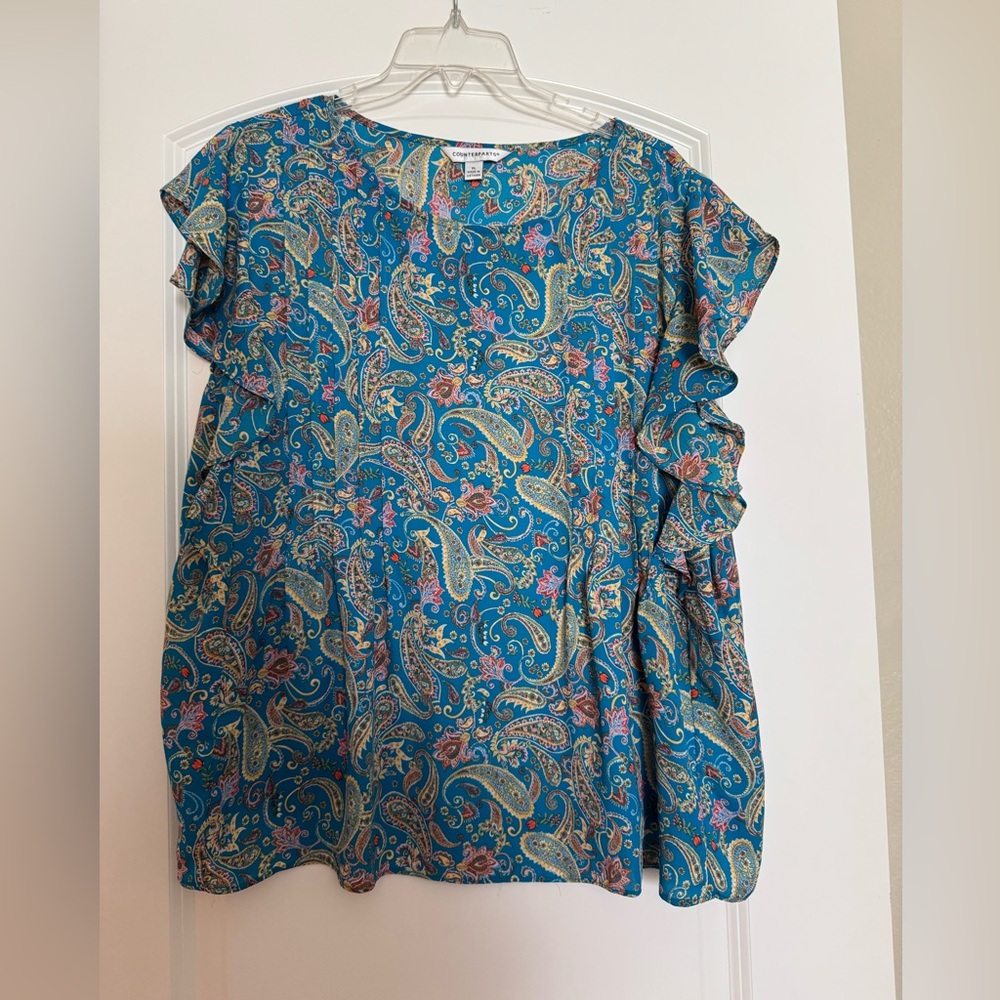 Counterparts Teal Paisley Blouse